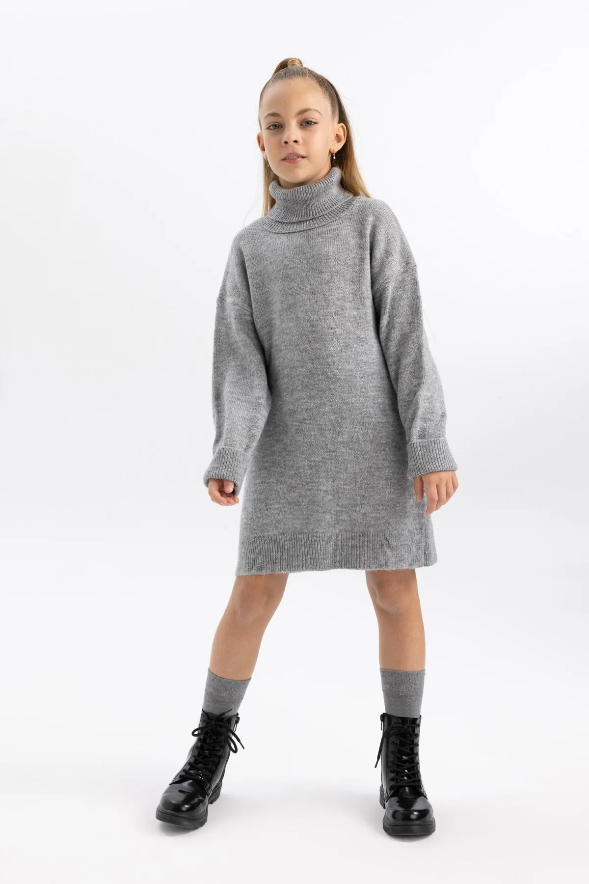 DeFacto  Langarm-Strickkleid mit Rollkragen für Mädchen