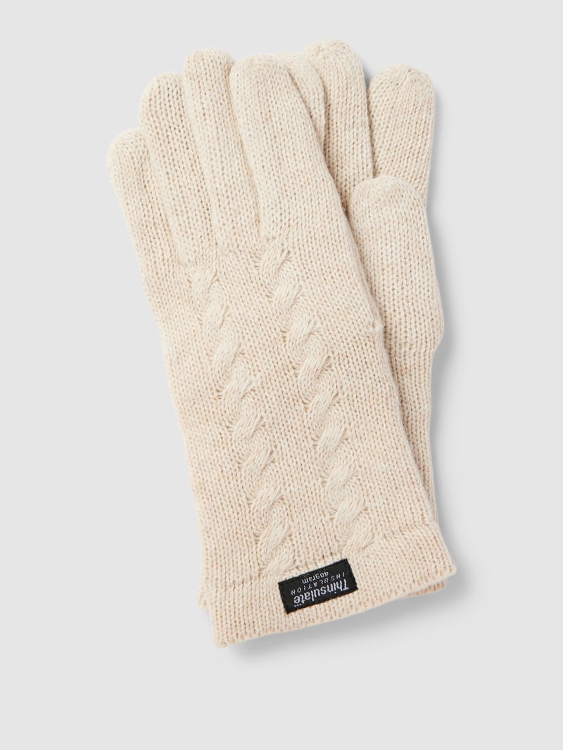 Handschuhe mit Label-Detail in beige