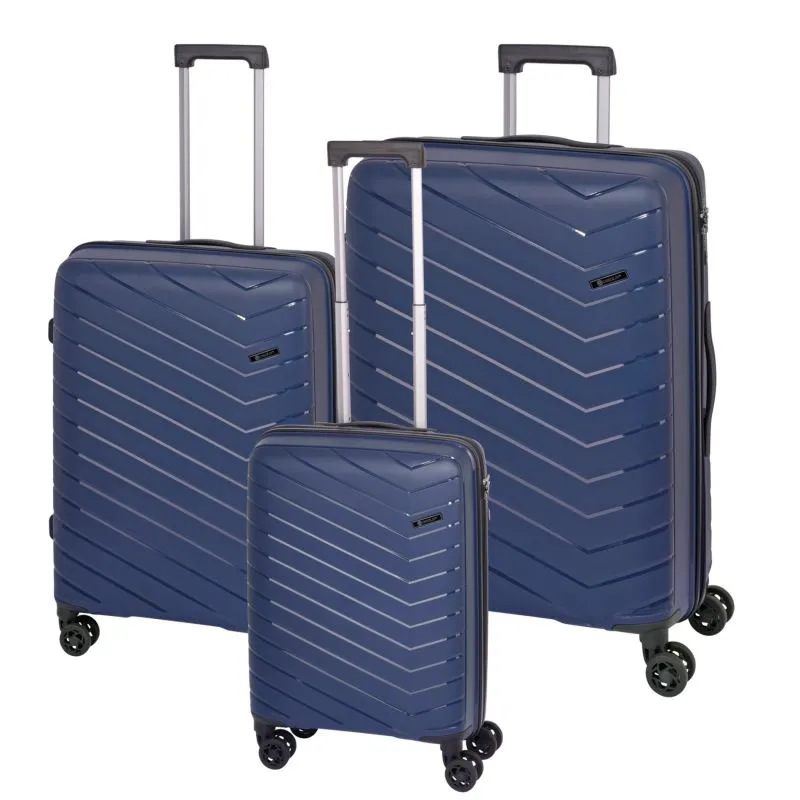 Check.IN 3-tlg. Kofferset ORLANDO mit 4 Rollen - blau