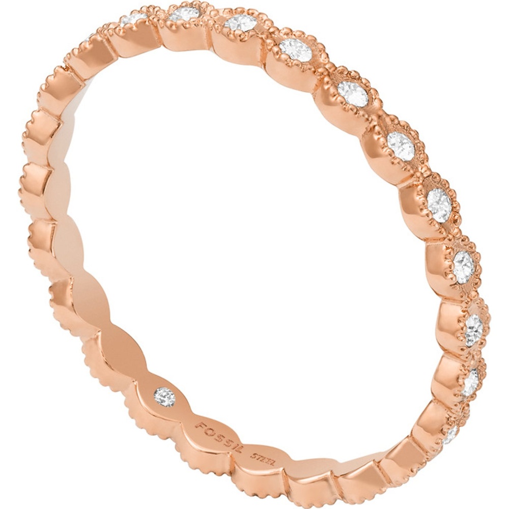 Fossil Bague pour femme Acier inoxydable or rose Bague