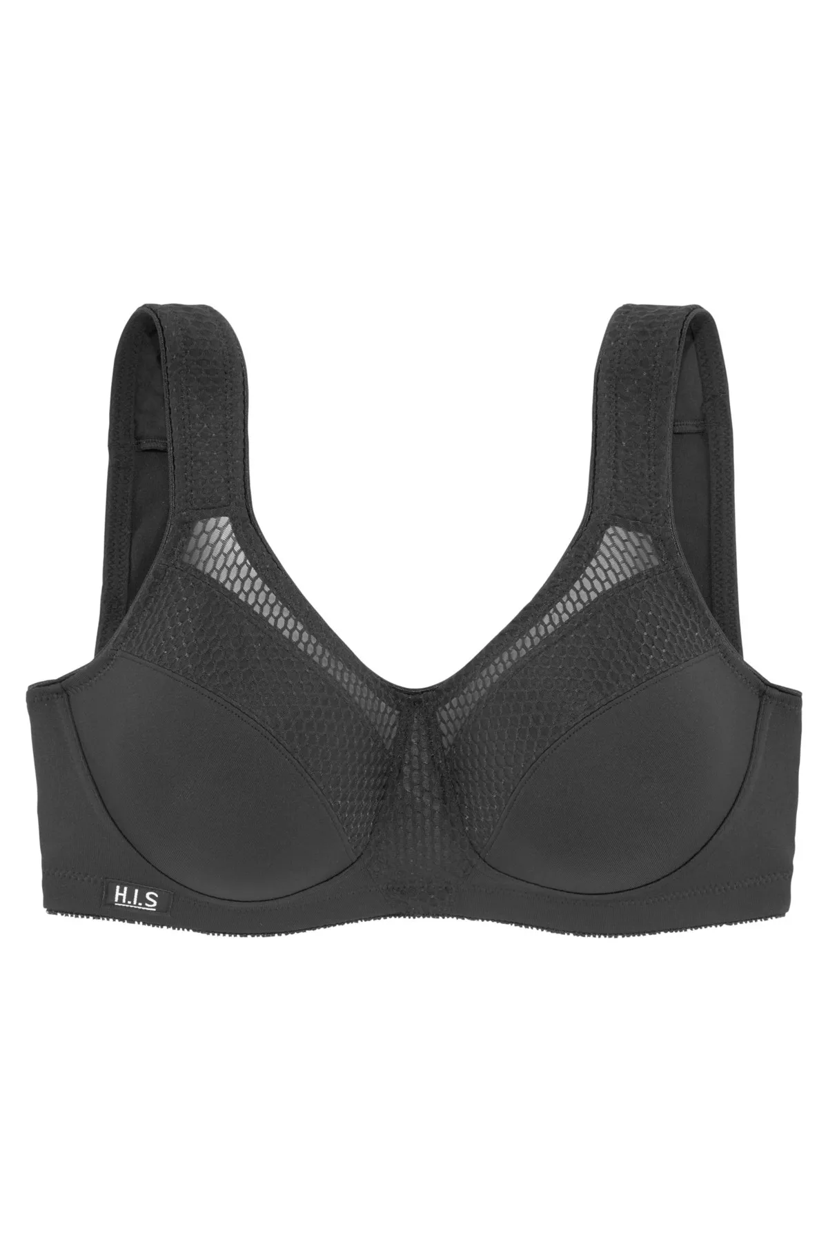 HIS  Sport-BH - Schwarz - Unifarben