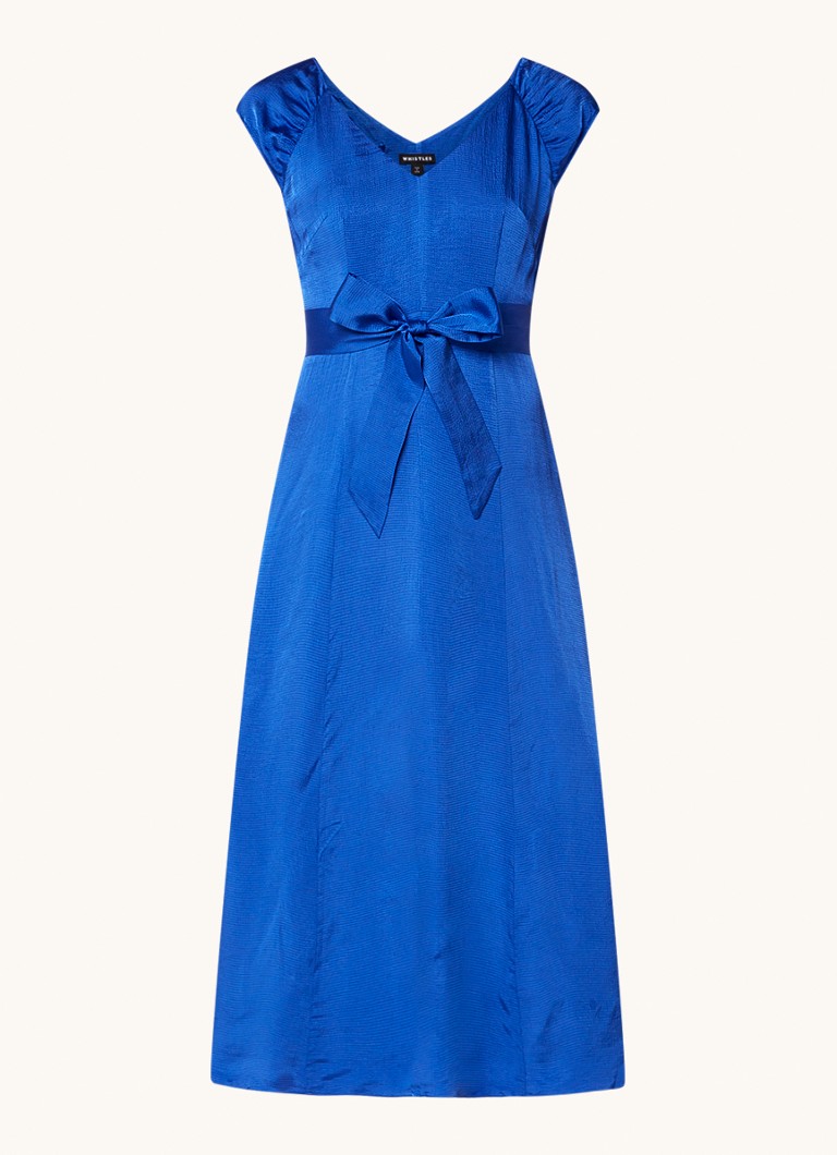 Rochie midi din satin Whistles Arie cu curea legată