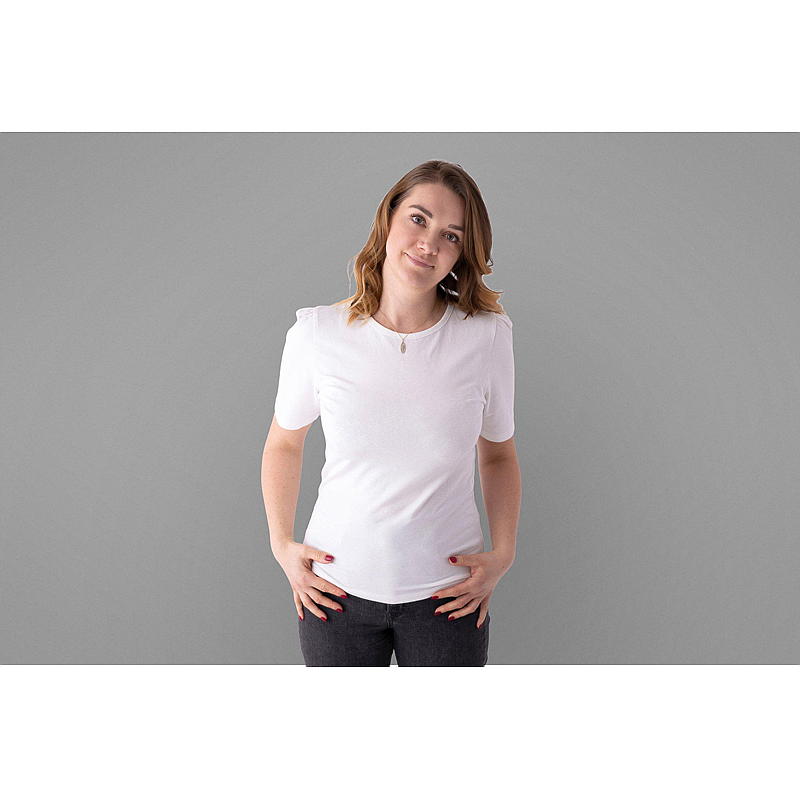 T-shirt str S-XXL hvit Basic
