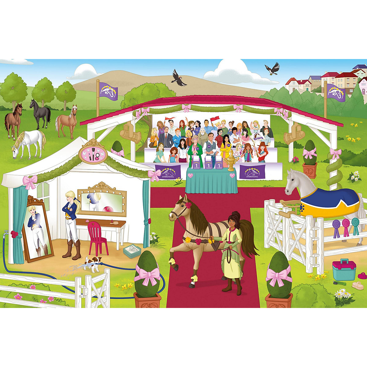 Puzzle-Box Schleich Horse Club, 2x60, 2x100 Teile im Metallkoffer