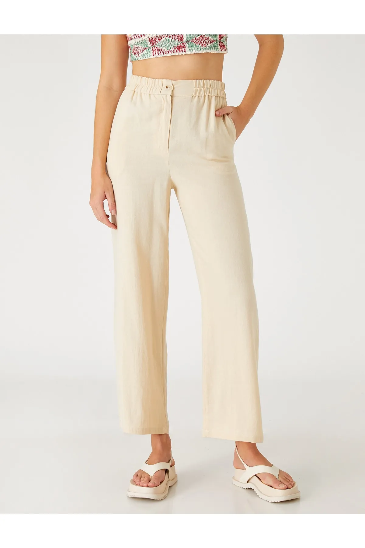Koton  Leinenhose mit weitem Bein