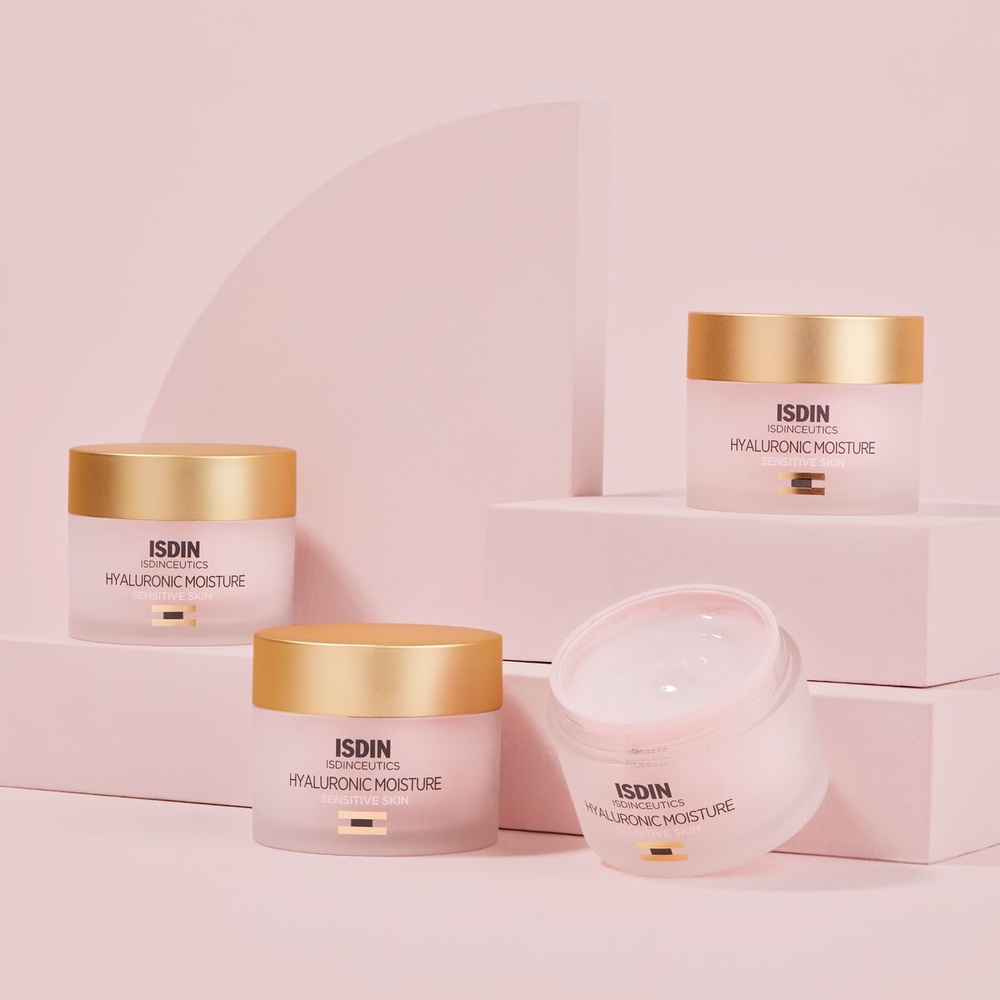 isdin Hyaluronic Moisture Peaux sensibles Crème de jour hydratante à l'acide hyaluronique Peaux Sensibles
