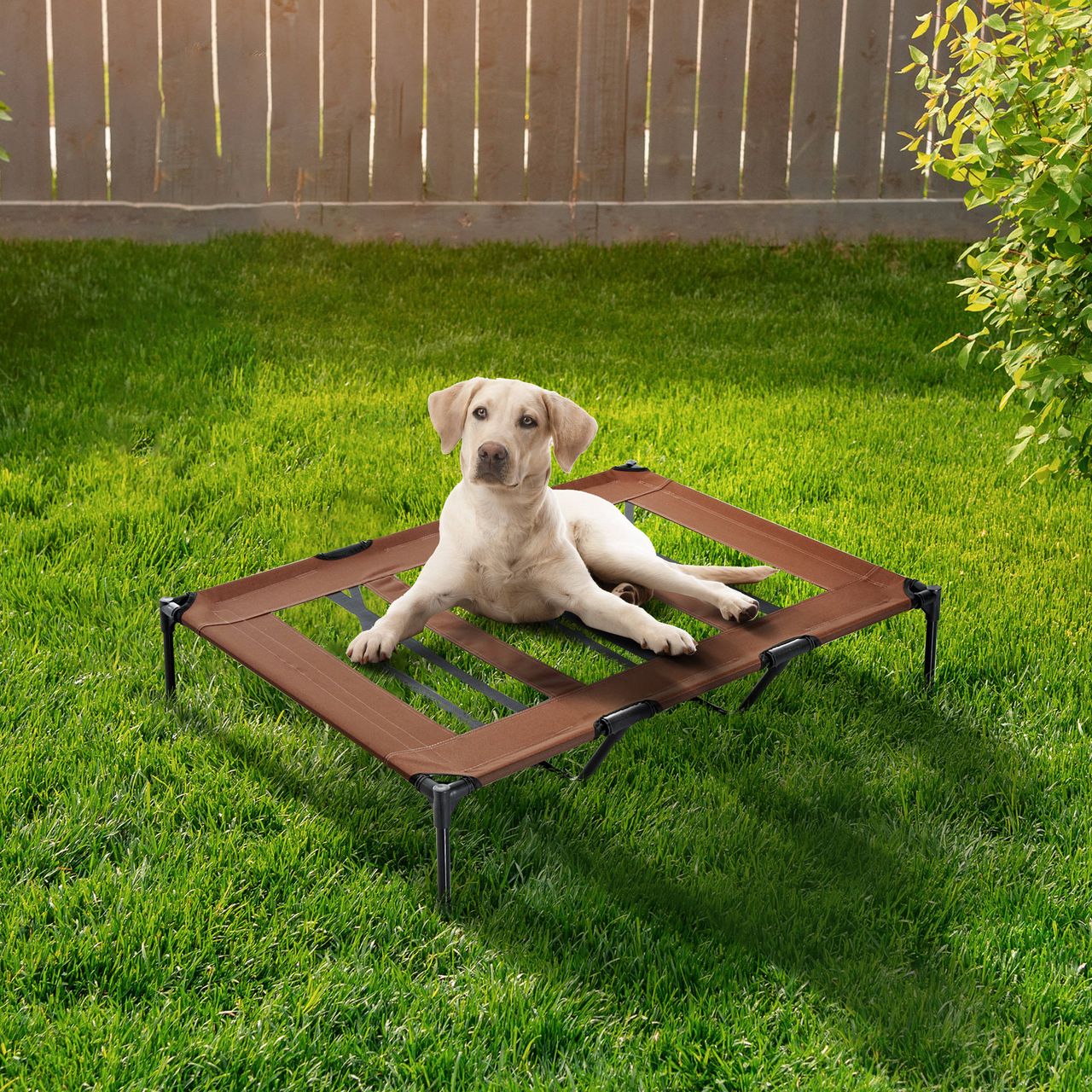 PawHut Hundeliege outdoor Hundebett Katzenbett Haustierbett Schlafplatz Kaffee