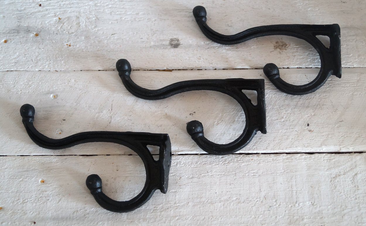 LB H&F Lilienburg Garderobenhaken Lilienburg 3 x Garderobenhaken Wandhaken Set Haken Garderobe (Set 3er), Wandgarderobe Kleiderhaken Metall Nostalgie massiv schwere Qualität