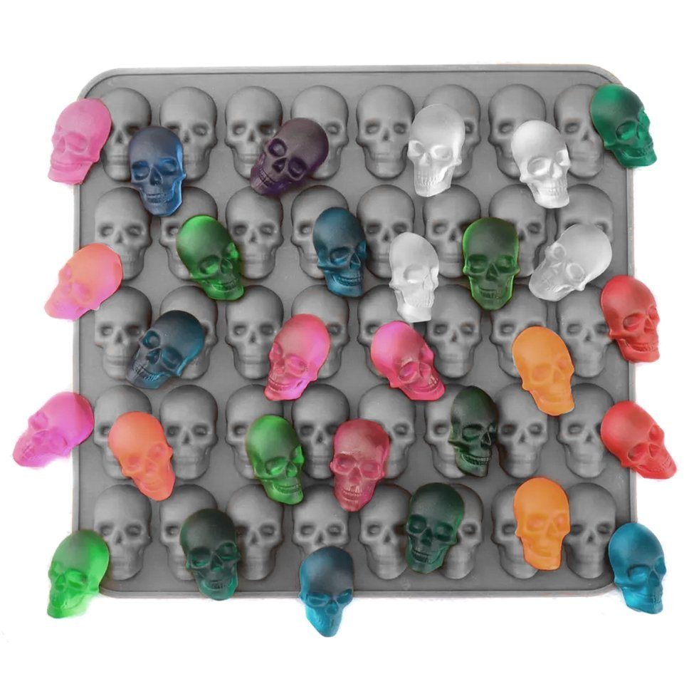 Metamorph Pralinenform Mini Totenkopf Silikonform 40-fach, (1-tlg)