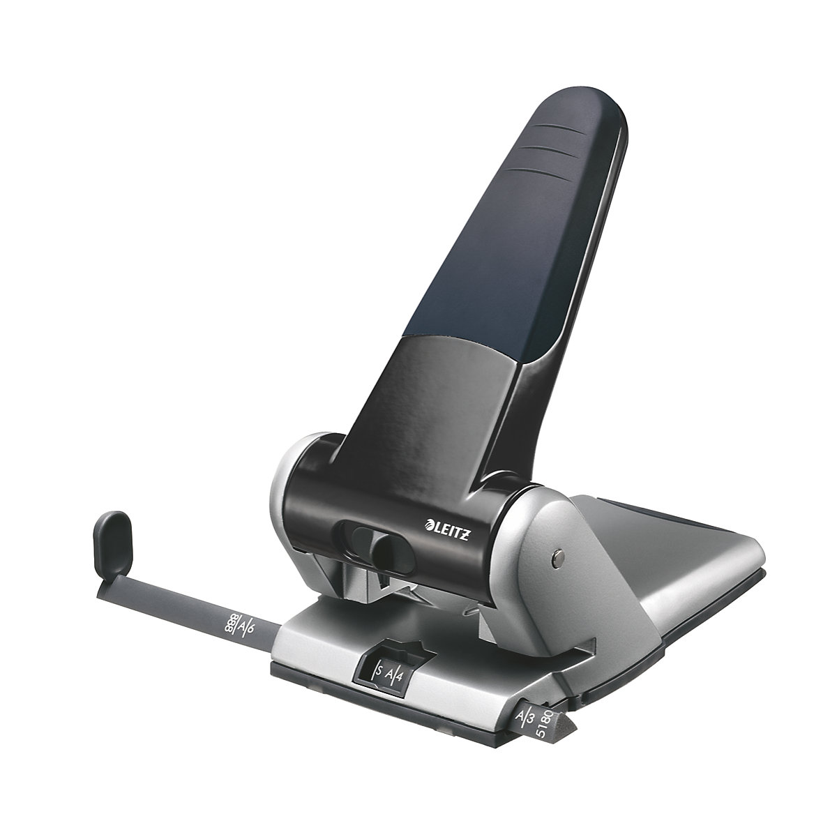 Registraturlocher Extrastark schwarz, Lochabstand: 80 mm, Stanzleistung: 65 Blatt (80 g/m²)