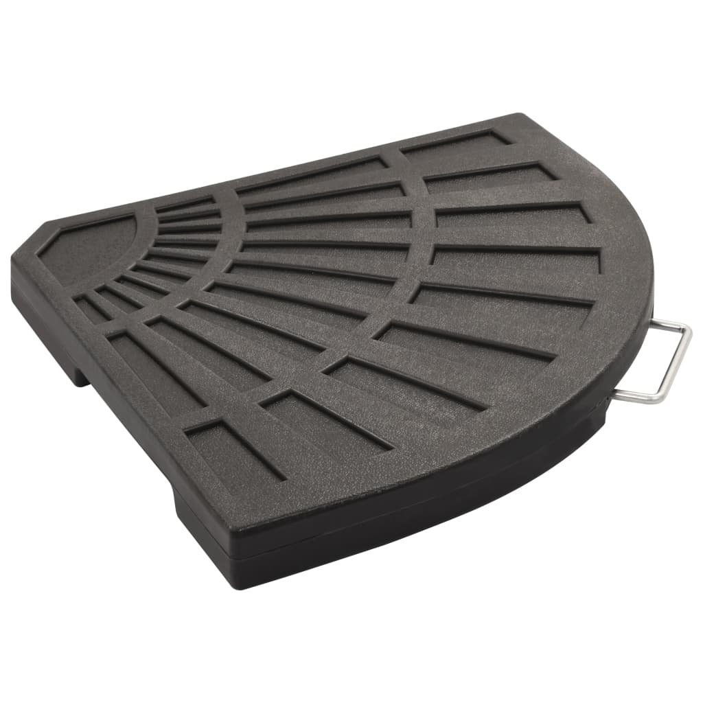 vidaXL Schirmhalter Sonnenschirm-Gewichtsplatte Schwarz Fächerförmig 20 kg