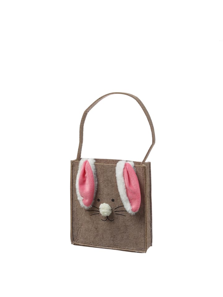 MARELIDA 2er Set Ostertaschen Häschen mit Schlappohren Osternest Hasentaschen in braun günstig kaufen onesize
