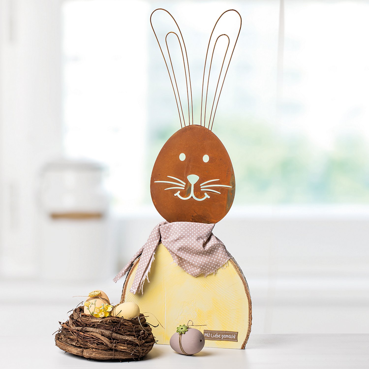 Rost-Hase aus Metall, 34 cm