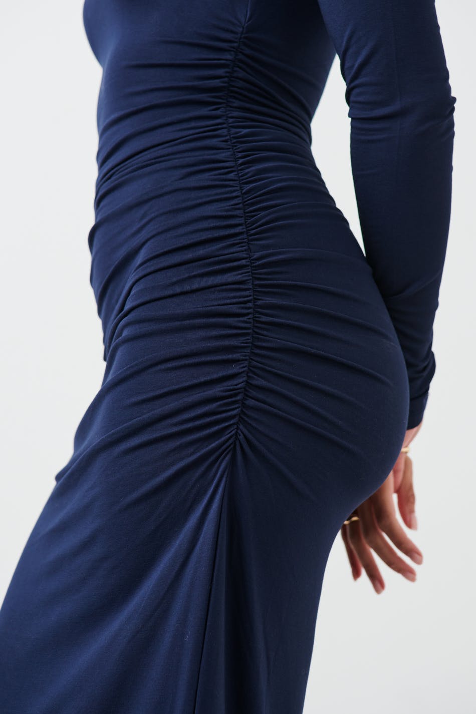 Soft touch ruched midi dress