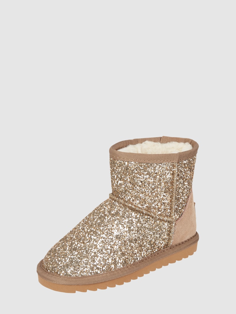 Boots mit Glitter-Effekt in gold