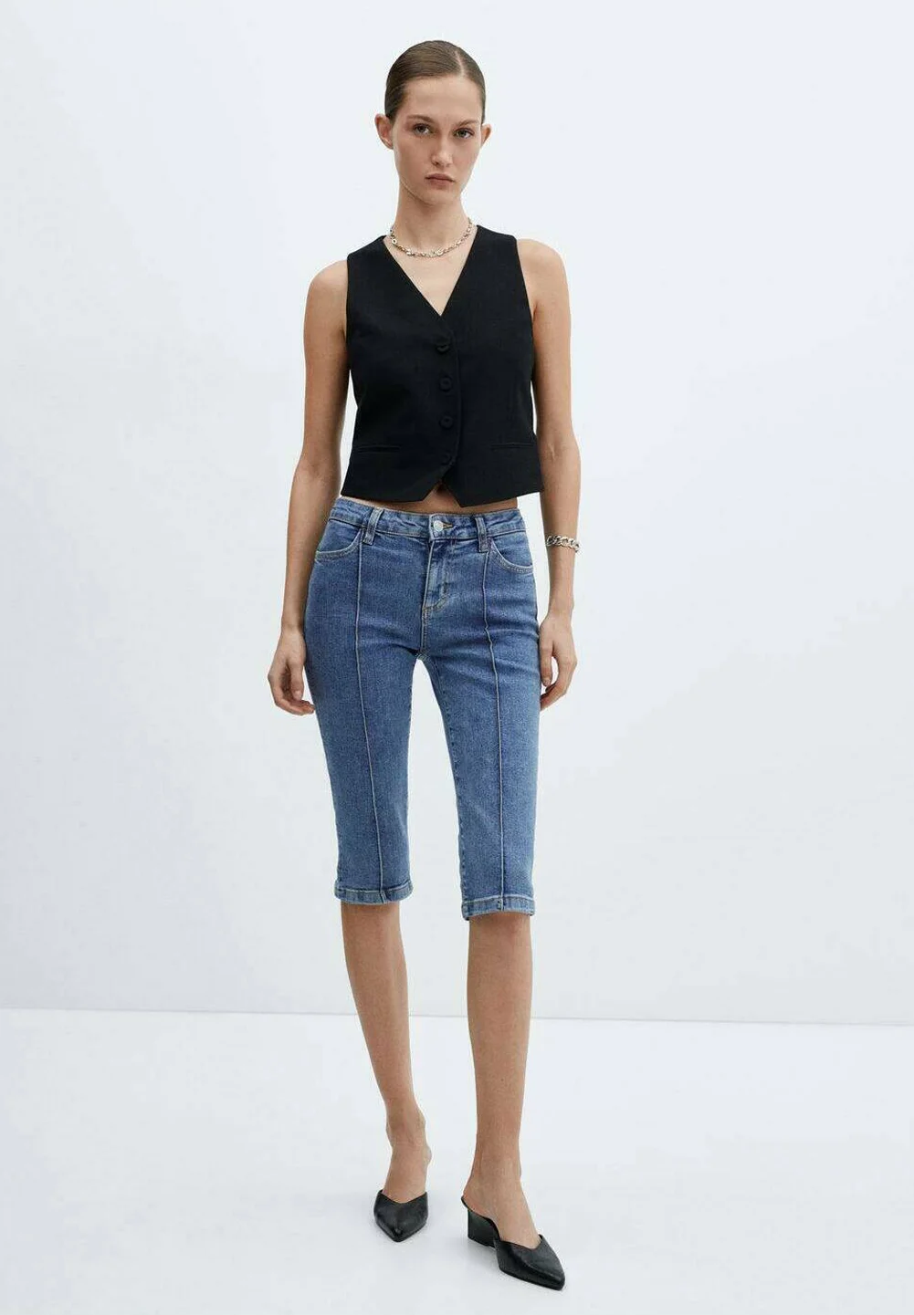 Mango LORA - Shorts vaqueros