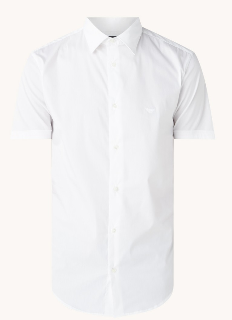 Cămașă cu mânecă scurtă și croială elastică, model Emporio Armani
