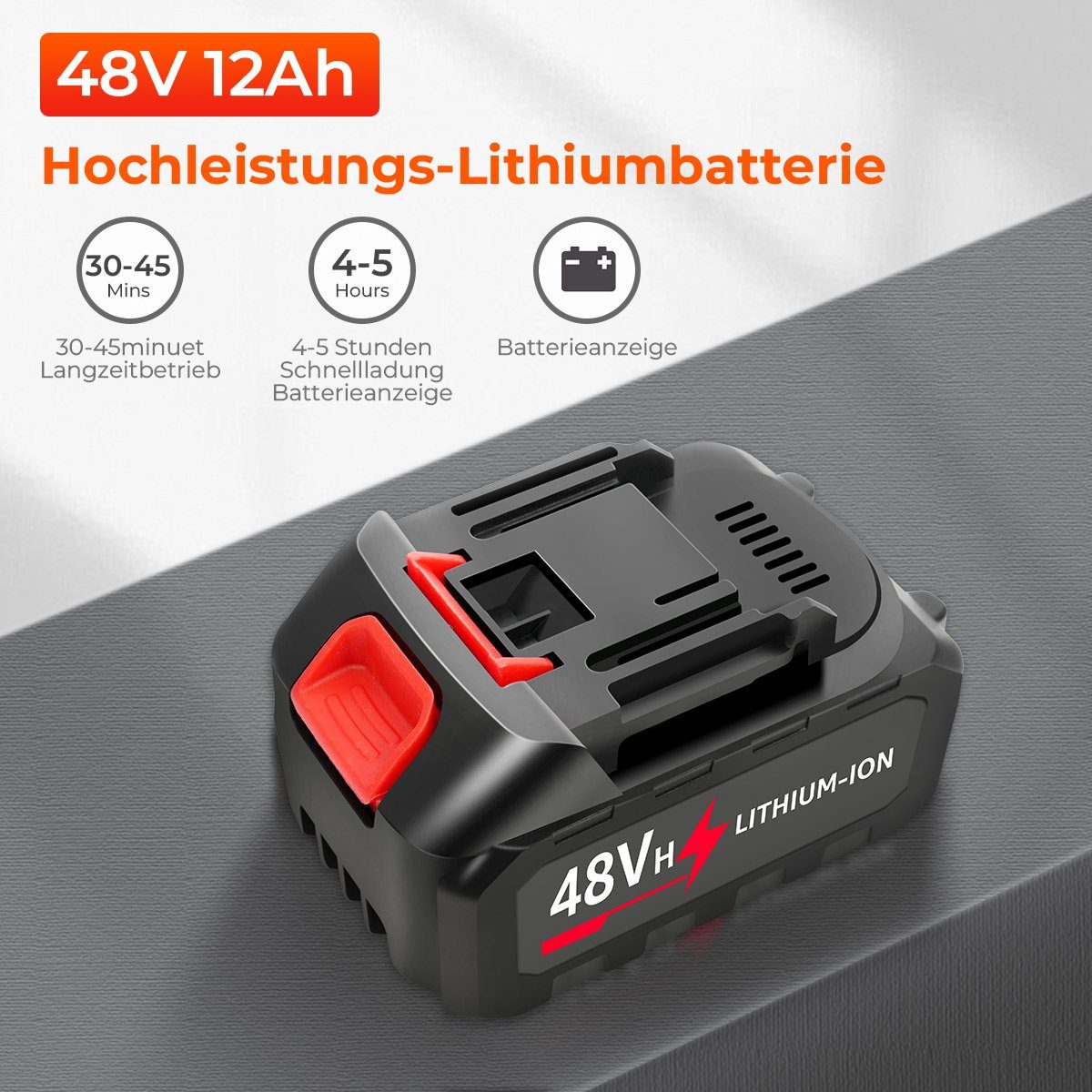 7Magic Akku-Hochdruckreiniger Hochdruckreiniger mit Zwei 48V 12Ah Akku, 300W Leistung, drei Düsen, Druck max: 35 bar, Fördermenge max: 300 l/h, Mit 5 Meter langem Wasserschlauch, Kunststoffbox und 6-in-1-Sprühkopf