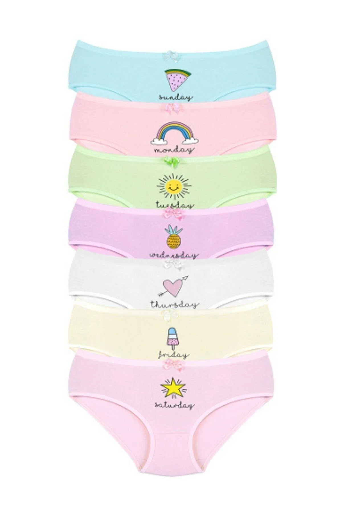 Newlilla  007 Girl Mix Color 7er-Pack bedruckte Höschen V21