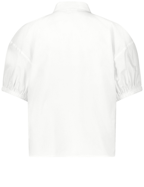 Baumwollbluse mit elastischem Ärmelsaum