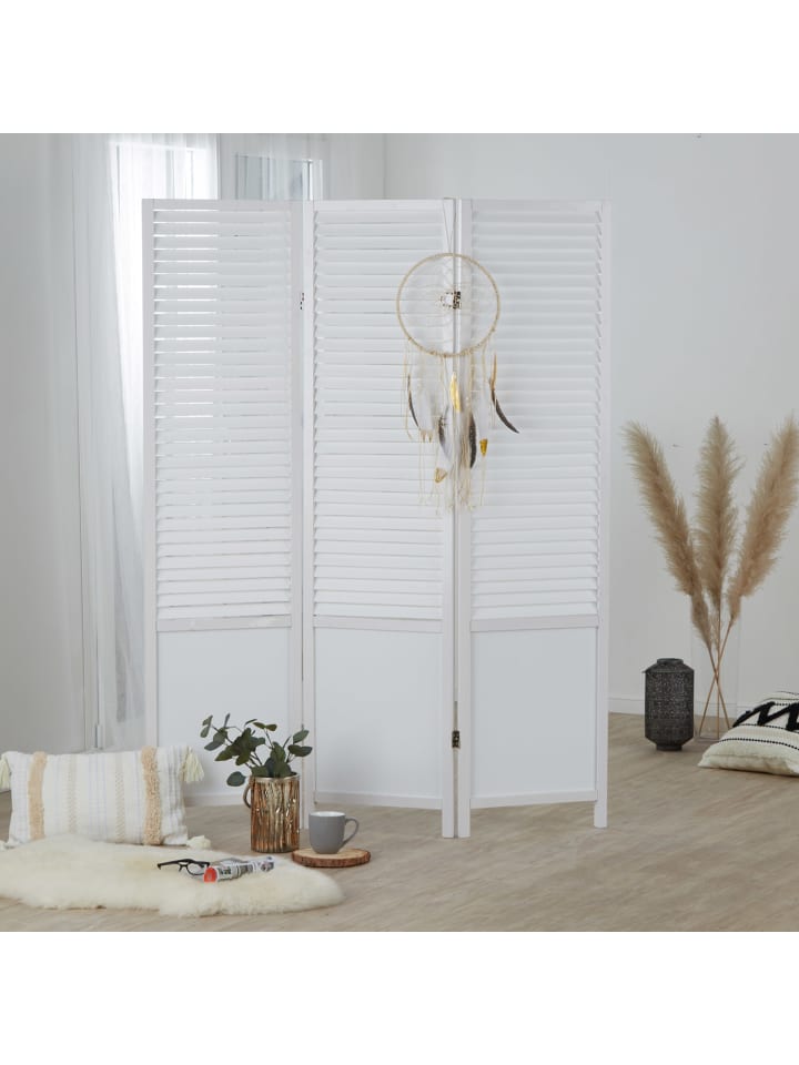 Homestyle4u 3-tlg. Paravent in Weiß 130x175 cm günstig kaufen onesize