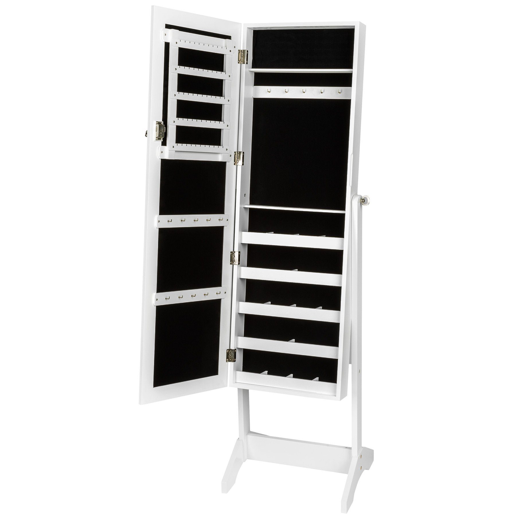 tectake Standspiegel Schmuckschrank mit Spiegel, hochkant