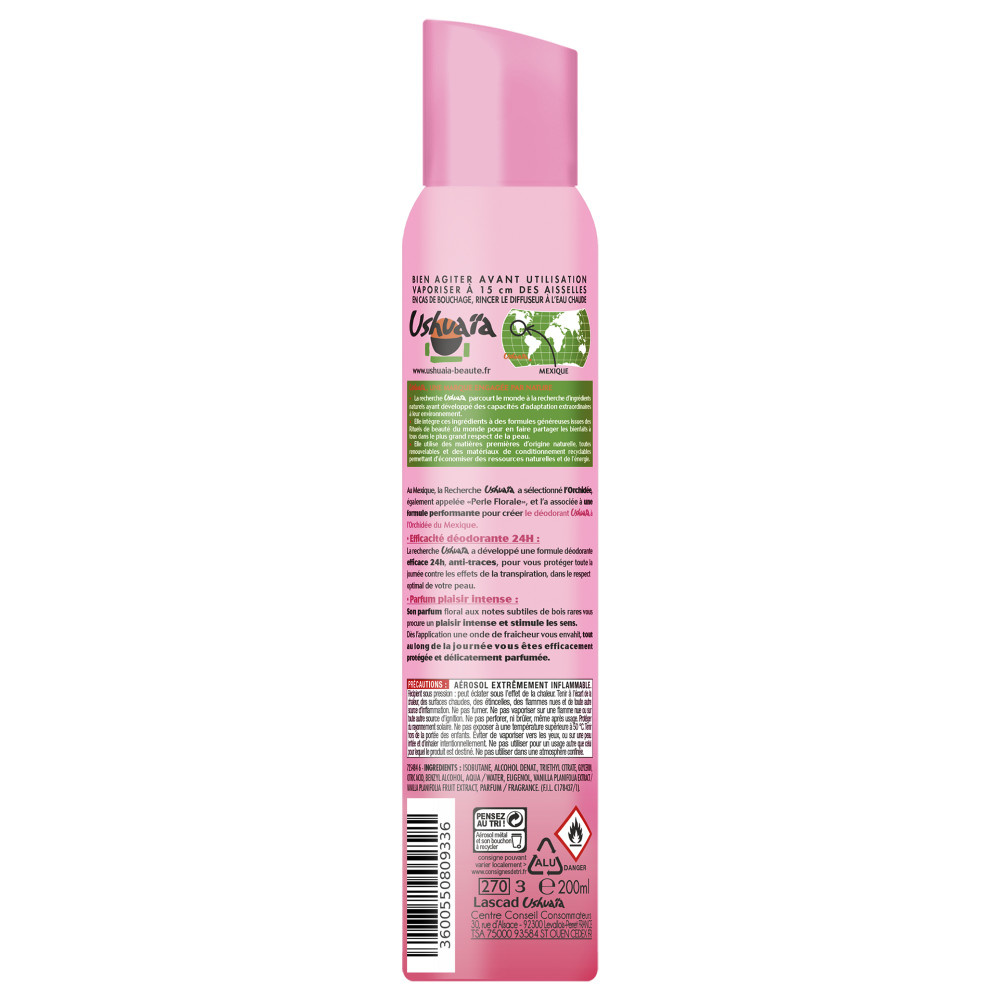 ushuaïa Déodorant Classique Déodorant Spray Orchidée du Mexique 24h