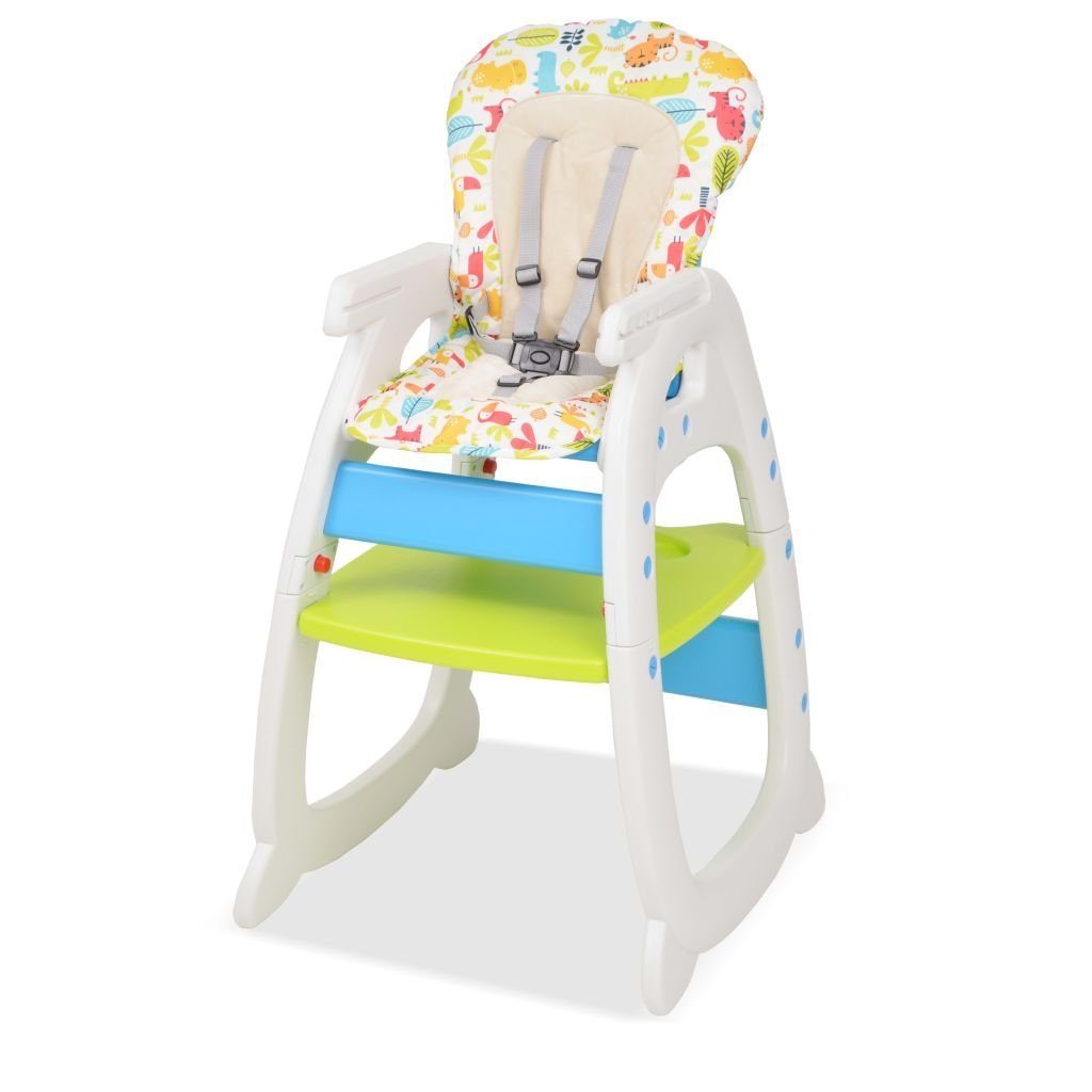 vidaXL Kombihochstuhl Babystuhl Hochstuhl Babysitz Kinderstuhl umbaubar mit Essbrett Blau un