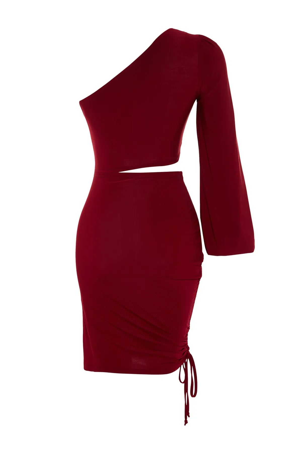 Trendyol Collection  Burgunderrotes, stilvolles Abendkleid mit Fensterausschnitt TPRSS21EL0179
