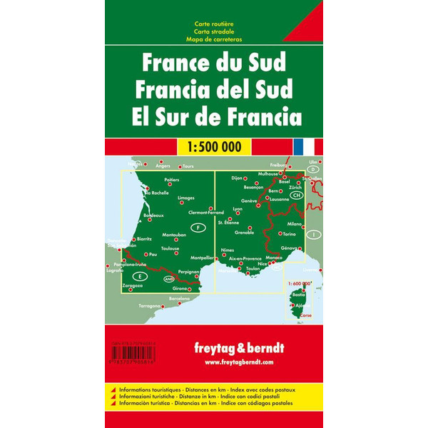 Frankreich Süd / France South 1 : 500 000. Autokarte - Straßenkarte