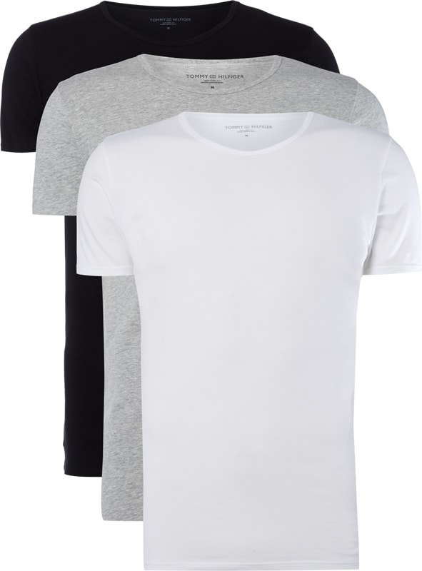 T-Shirt im 3er-Pack in silber meliert