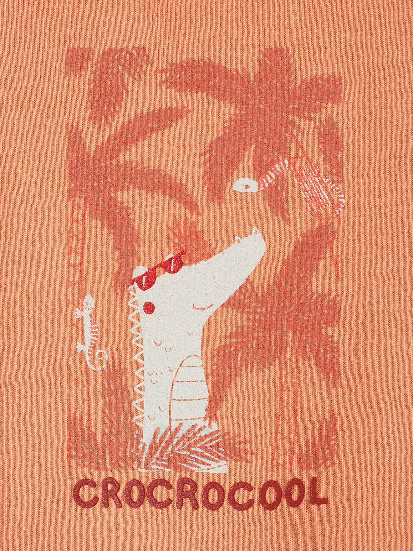 Vertbaudet Baby T-Shirt, Krokodil - orange