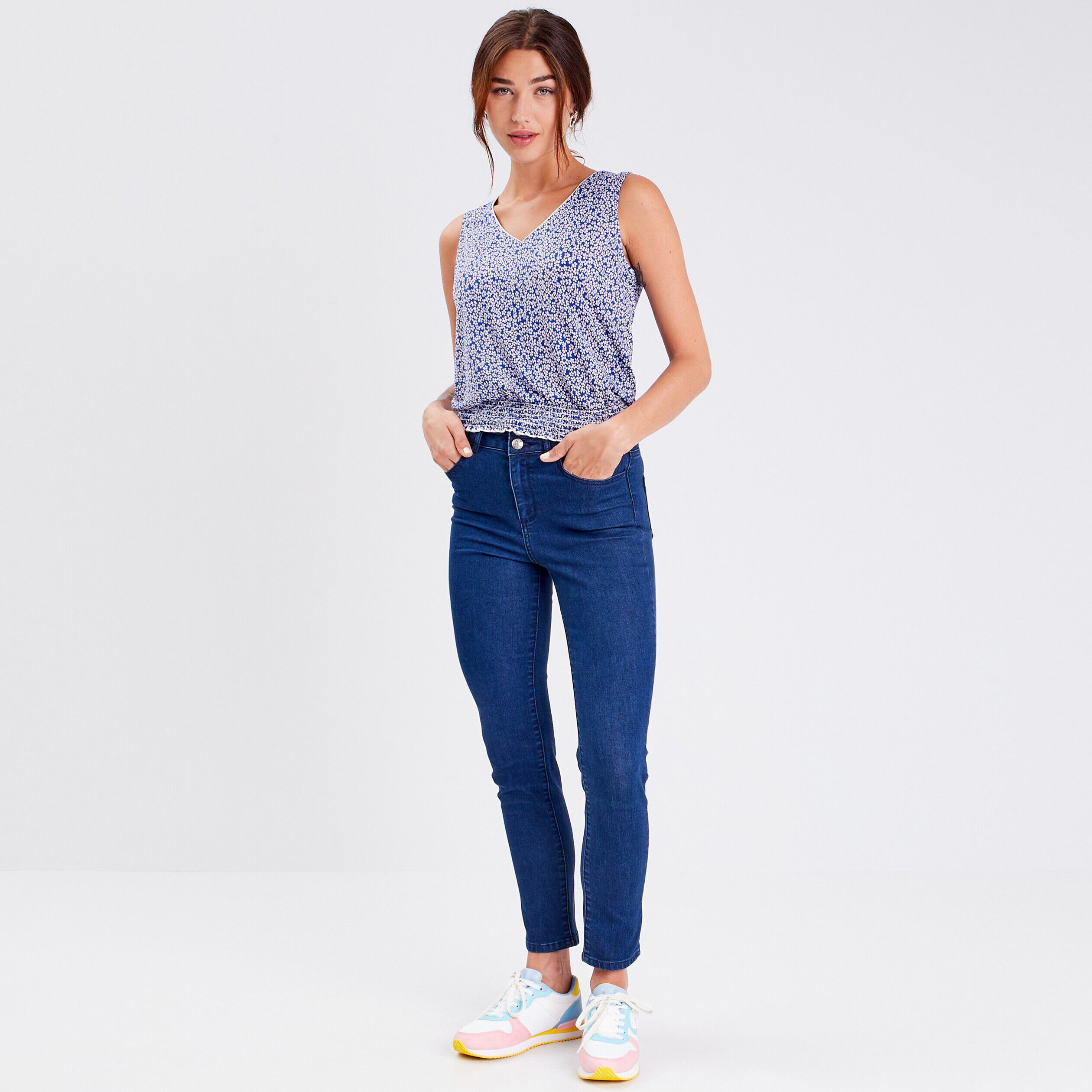 Blouse Sophie- débardeur bleu femme | Cache Cache
