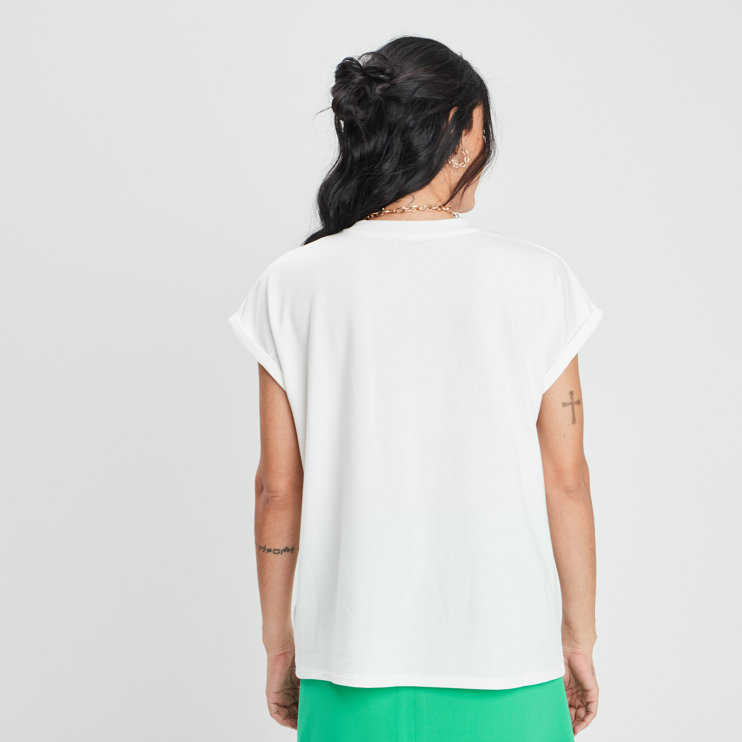 T-shirt manches courtes ivoire femme | La Halle