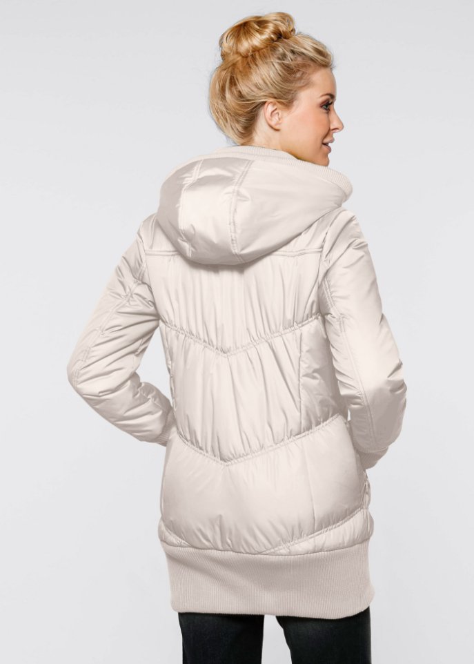 Steppjacke mit breitem Komfortbund und Kapuze