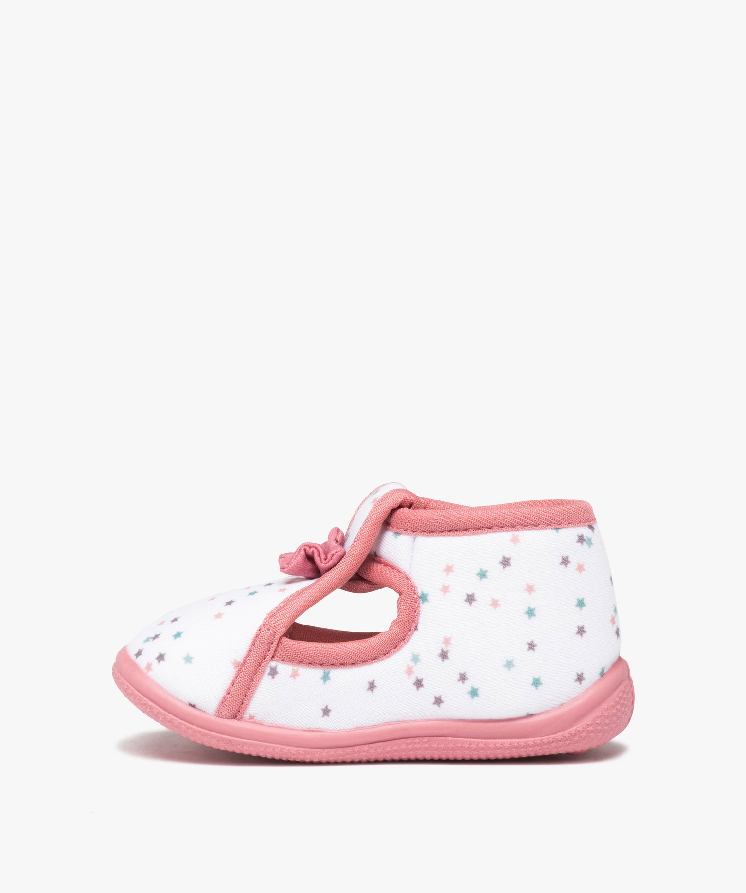 Chaussons bébé fille avec motifs étoiles et noeud sur le ... blanc | GEMO