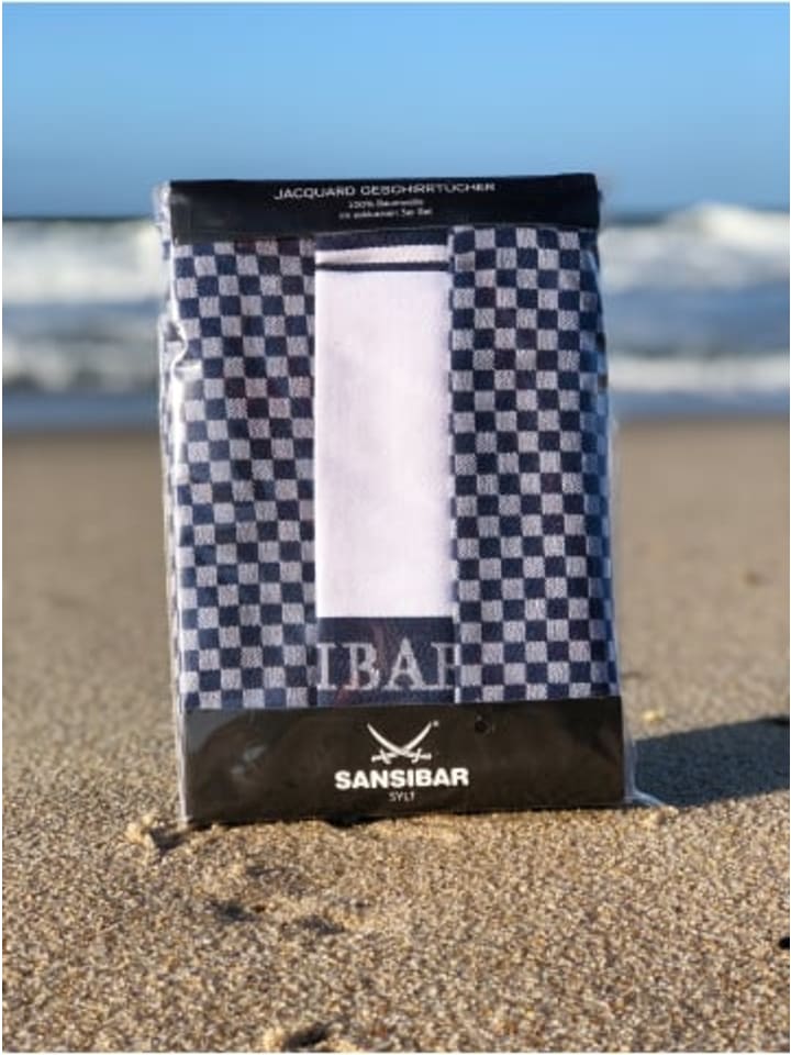 Sansibar 3-teiliges Set: Geschirrtuch Set in Blau günstig kaufen 50x70 cm