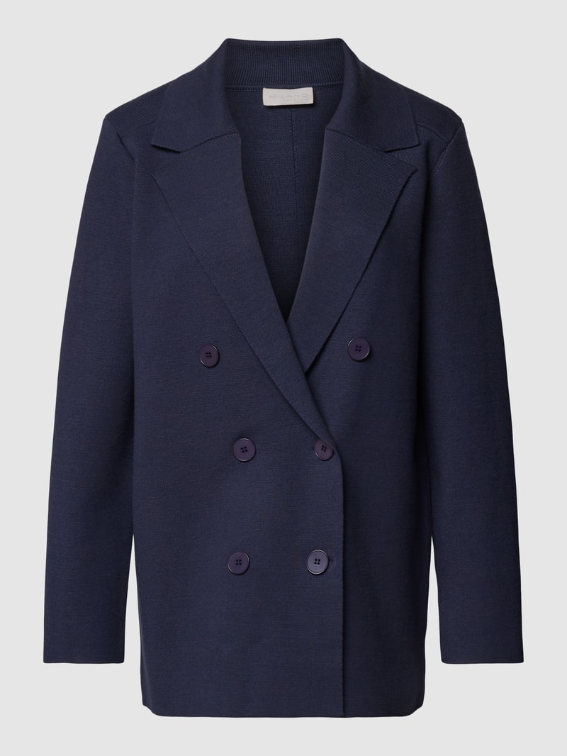 Blazer mit Reverskragen Modell 'DOUBLE BUTTONED BLAZER' in marineblau