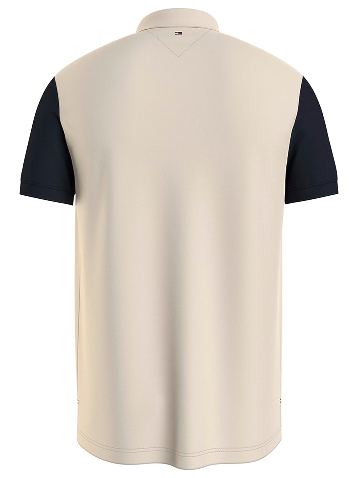 Tommy Hilfiger Poloshirt in Beige/ Dunkelblau günstig kaufen