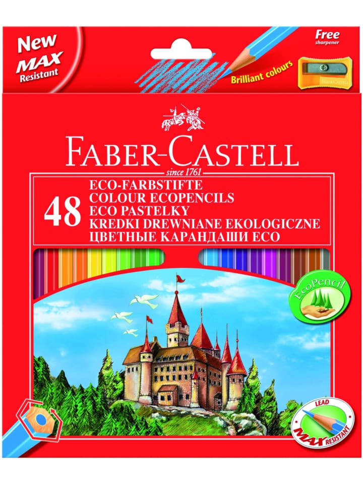 Faber-Castell Farbstifte Castle 48er Etui mit Spitzer farbig sortiert günstig kaufen onesize