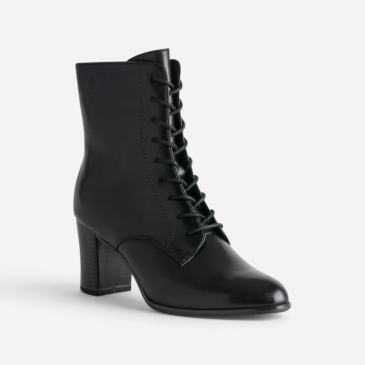 Bottine à talon CAPRICE noire en cuir