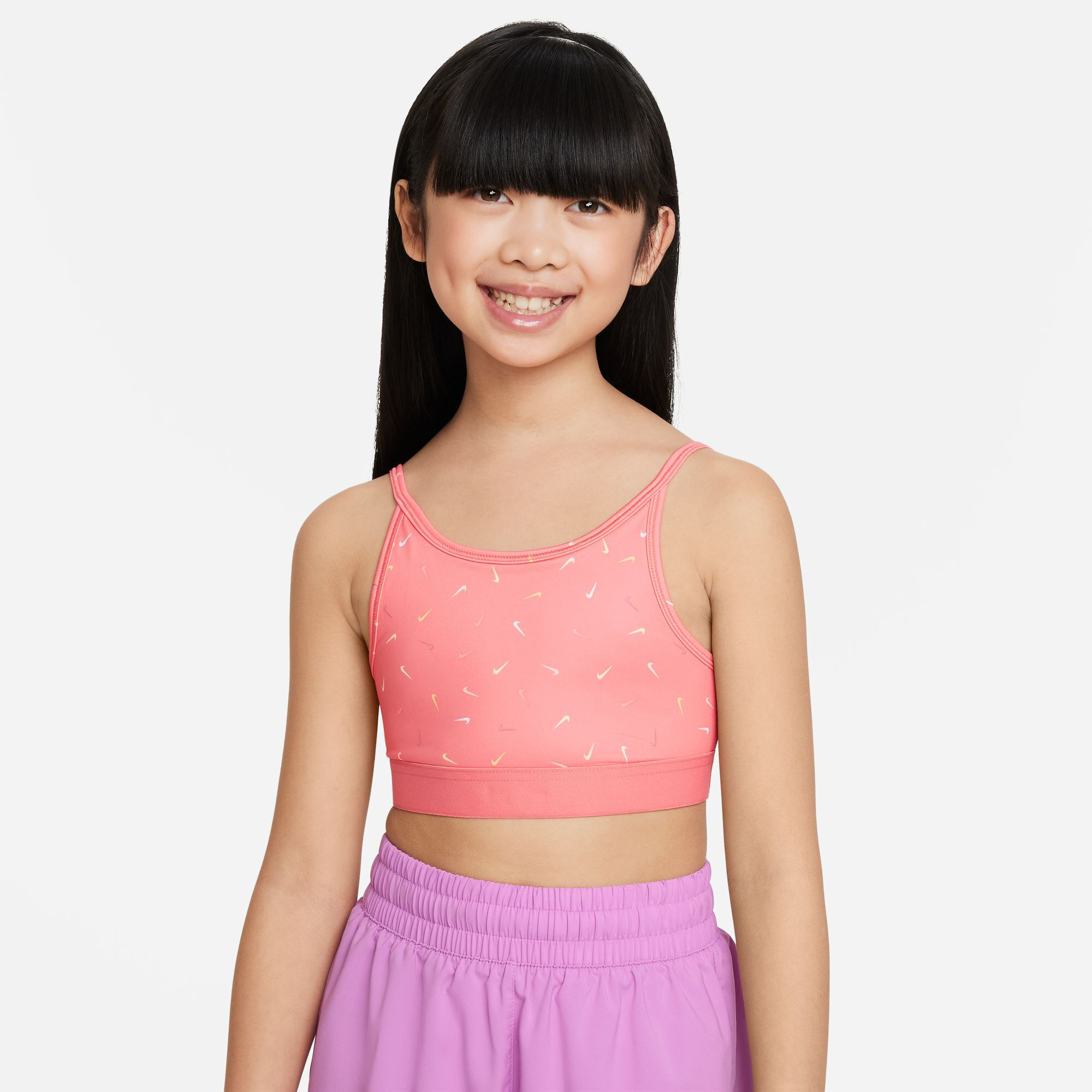 Dri-Fit Light Support Sport-BH Mädchen - Koralle