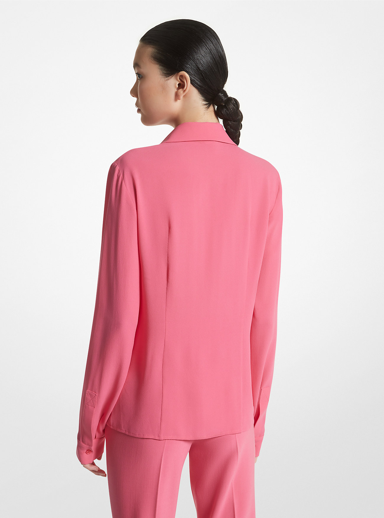 Hansen Silk Georgette Shirt - AZALEA