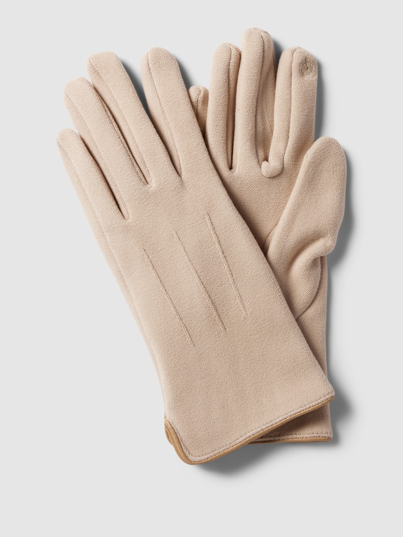 Handschuhe mit Strukturmuster in beige