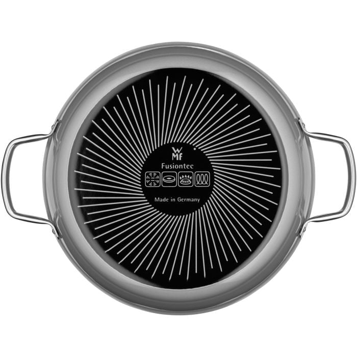 Fusiontec Mineral Schmorpfanne mit Glasdeckel, 24 cm, Platinum