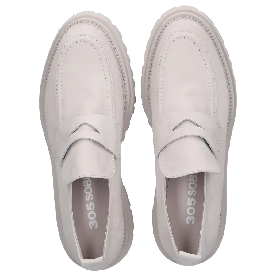 305 SOBE - Loafer LOTTE Nubukleder - weiß