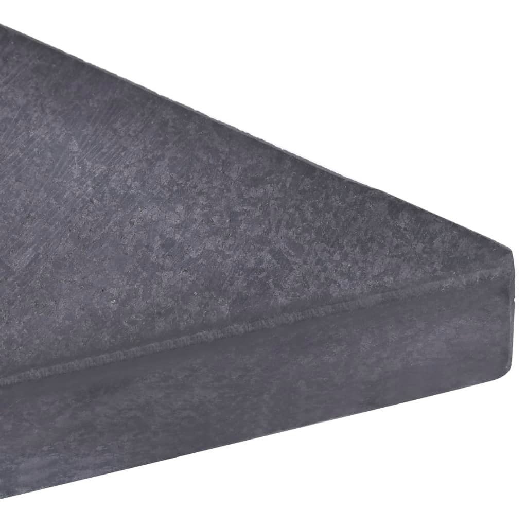 vidaXL Schirmhalter Sonnenschirm-Gewichtsplatte Schwarz Granit Quadratisch 15 kg