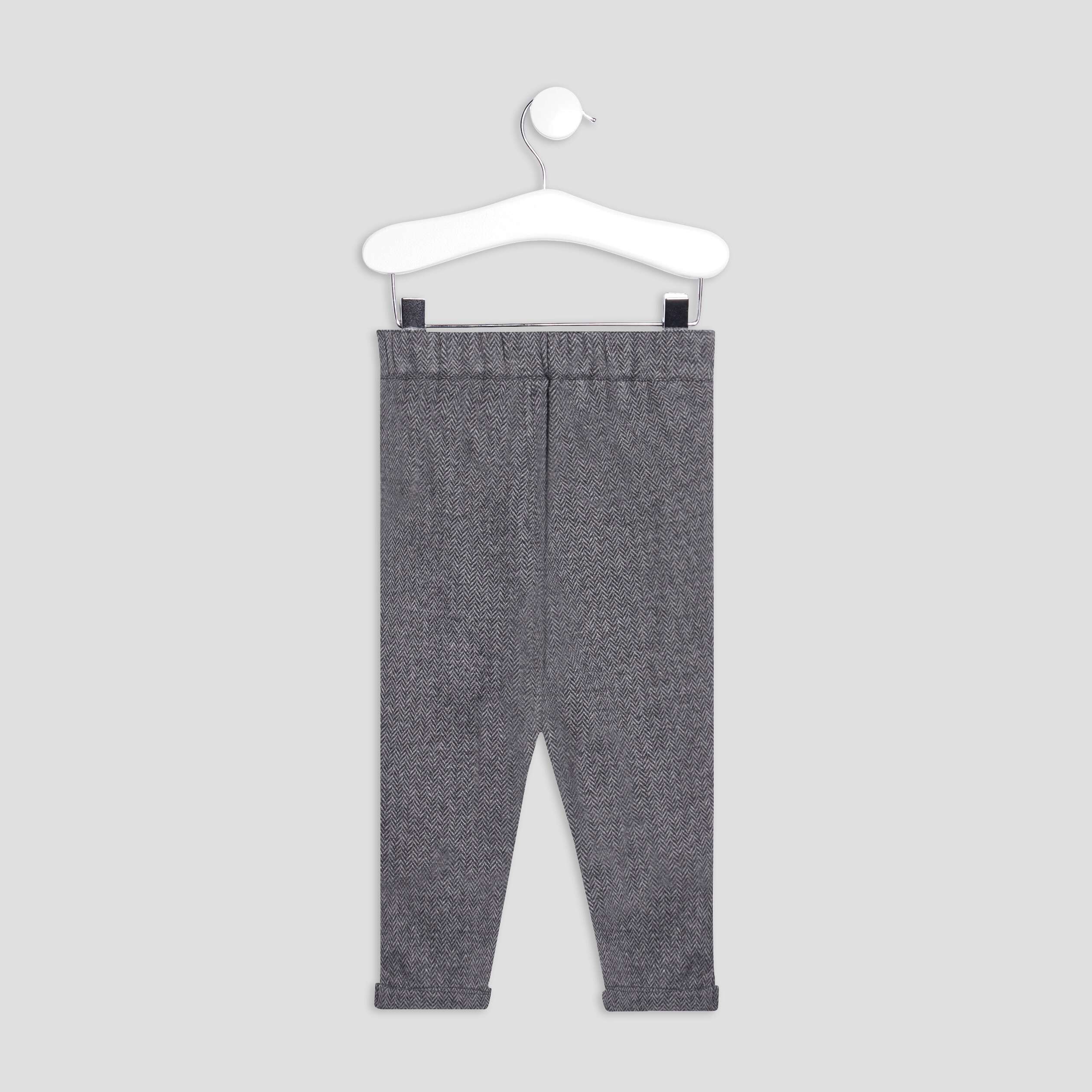 Pantalon droit taille élastiquée gris bébé garçon | La Halle