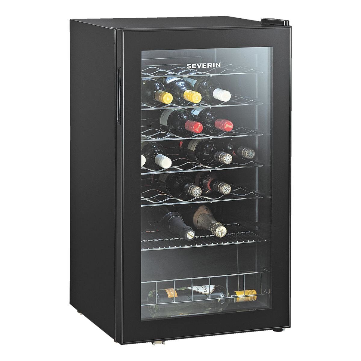 Severin Getränkekühlschrank KS 9894, 84 cm hoch, 48 cm breit, Weintemperierschrank 95 Liter, für bis zu 33 Flaschen