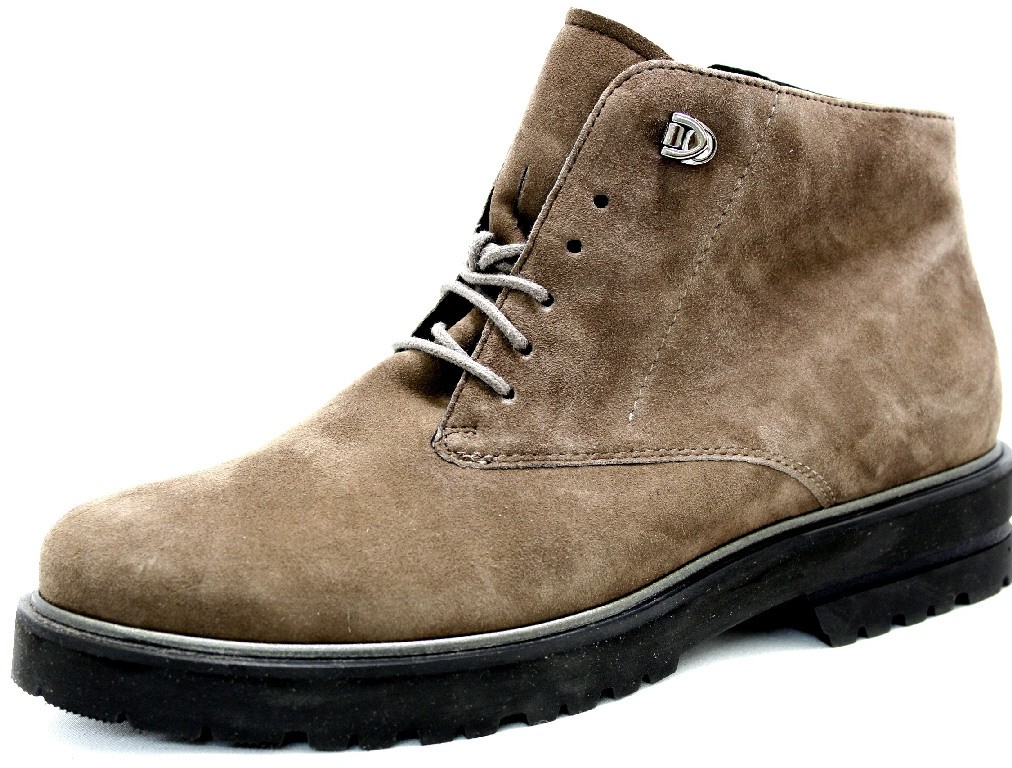SEMLER Schnür-Stiefeletten grau fango Samt Chevro